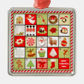 Persoonlijke Kerstmis Aftelling Metalen Ornament (Voorkant)