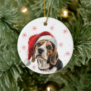 Persoonlijke Kerstmis Beagle Hond Keramisch Ornament