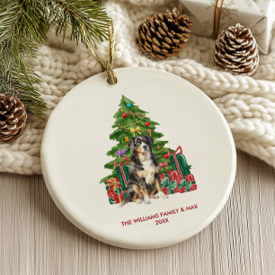 Persoonlijke Kerstmis Berner Sennenhond Keramisch Ornament
