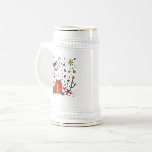 Persoonlijke kerstmis bierpul (Voorkant links)