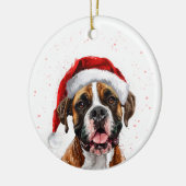 Persoonlijke Kerstmis Boxer Hond Keramisch Ornament (Links)