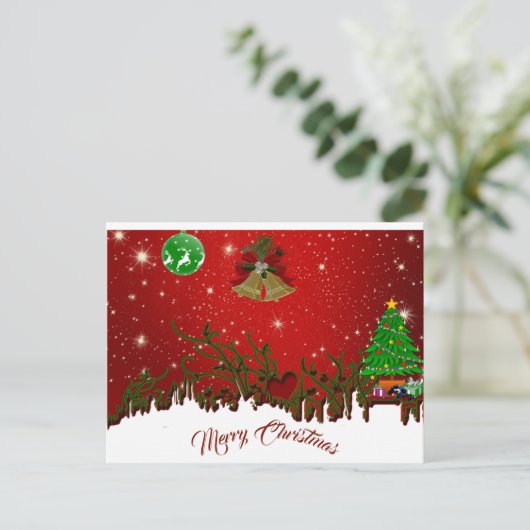 Persoonlijke kerstmis briefkaart (Staand voorkant)