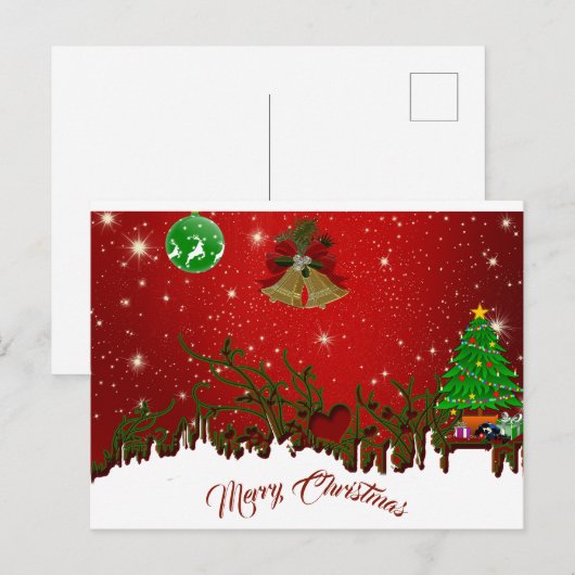 Persoonlijke kerstmis briefkaart (Voorkant / Achterkant)