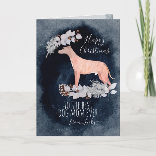 Persoonlijke kerstmis Brindle Greyhound Lurcher Feestdagen Kaart (Voorkant)