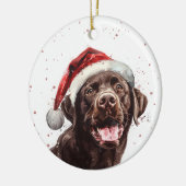 Persoonlijke Kerstmis Bruine Labrador Hond Keramisch Ornament (Links)