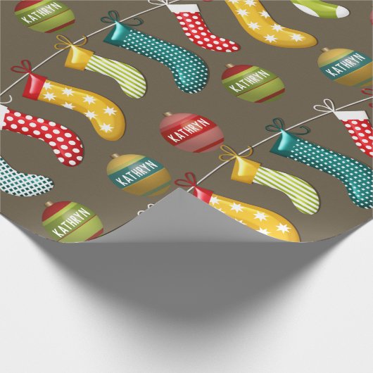 Persoonlijke kerstmis cadeaupapier (Hoek)