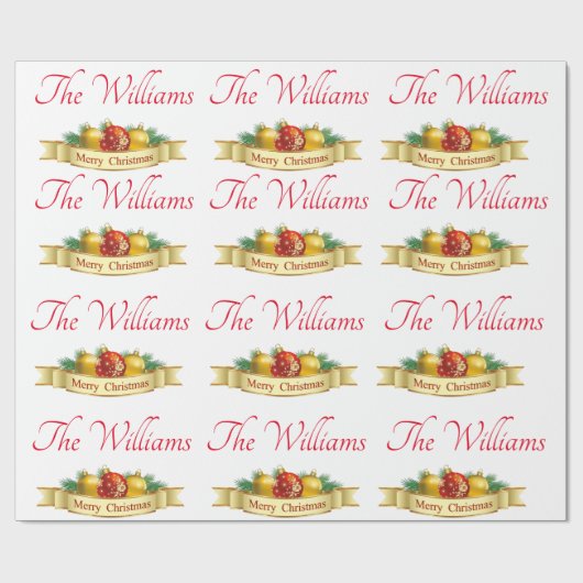 Persoonlijke kerstmis cadeaupapier (Vlak)