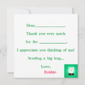 Persoonlijke kerstmis Dank u van de kindvulling Kaart (Achterkant)