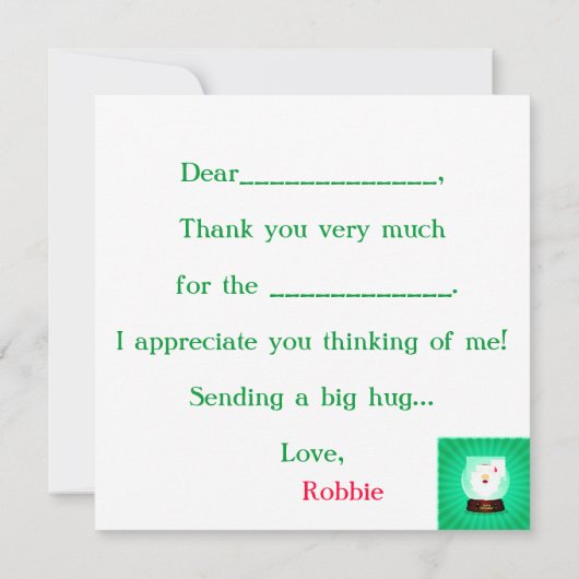 Persoonlijke kerstmis Dank u van de kindvulling Kaart (Achterkant)