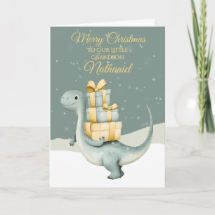 Persoonlijke Kerstmis Dinosaurus Feestdagen Kaart