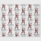Persoonlijke Kerstmis Disc Golf Kerstman Cadeaupapier (Vlak)