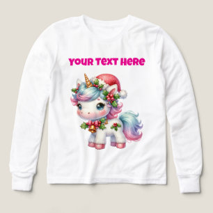 Persoonlijke Kerstmis Eenhoorn Meisjes T-Shirt