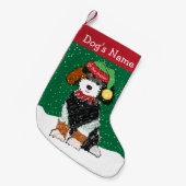 Persoonlijke kerstmis Elf Bernedoodle Kleine Kerstsok (Voorkant (Hangend))
