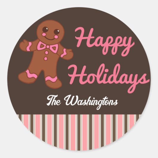 Persoonlijke Kerstmis Gemberkoek Stickers (Voorkant)
