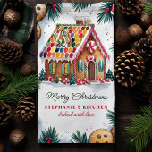 Persoonlijke Kerstmis Gemberkoekhuis Theedoek