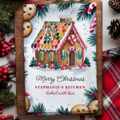 Persoonlijke Kerstmis Gemberkoekhuis Theedoek