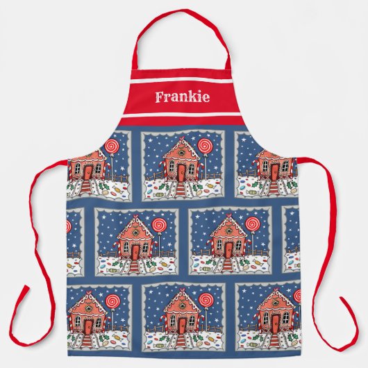 Persoonlijke Kerstmis Gingerbread House Schort (Voorkant)