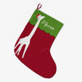 Persoonlijke Kerstmis Giraffe Grote Kerstsok (Voorkant (Hangend))
