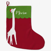 Persoonlijke Kerstmis Giraffe Grote Kerstsok (Voorkant)