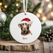Persoonlijke Kerstmis Hond Chocolade Lab Keramisch Ornament