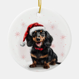Persoonlijke Kerstmis Hond Dachshund Keramisch Ornament