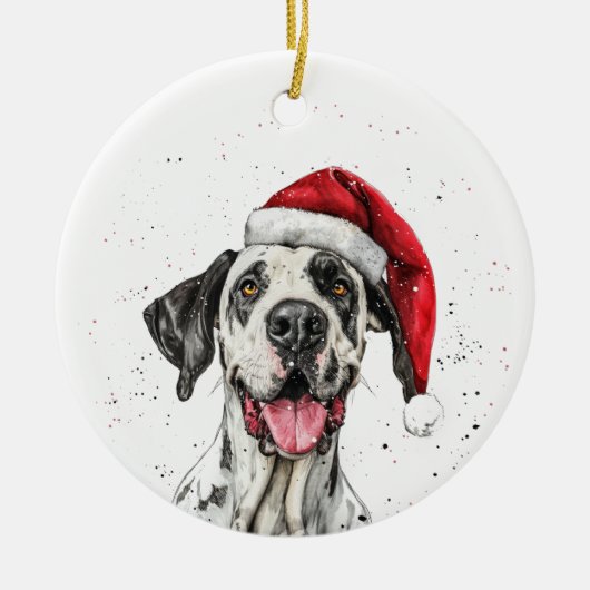 Persoonlijke Kerstmis Hond Great Dane Keramisch Ornament (Voorkant)