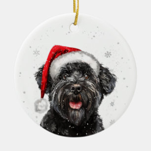 Persoonlijke Kerstmis Hond Happy Bouvier Keramisch Ornament