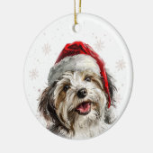 Persoonlijke Kerstmis Hond Havanese Keramisch Ornament (Links)