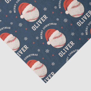Persoonlijke Kerstmis Honkbal Santa Hoed Naam Tissuepapier