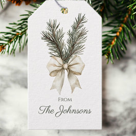 Persoonlijke Kerstmis Houtlandelijke Dennen Tak Cadeaulabel