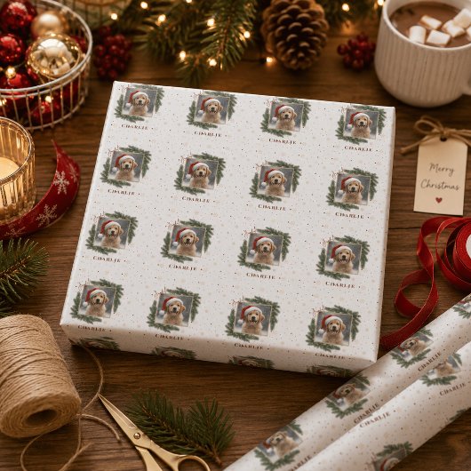 Persoonlijke Kerstmis Huisdier Foto – Vakantie Cadeaupapier