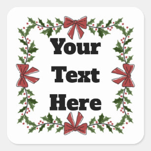 Persoonlijke Kerstmis Hulst Cadeau Sticker