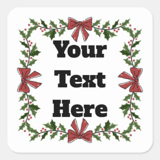 Persoonlijke Kerstmis Hulst Cadeau Sticker