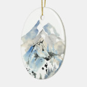 Persoonlijke kerstmis in de bergen keramisch ornament (Links)