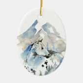 Persoonlijke kerstmis in de bergen keramisch ornament (Voorkant)
