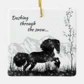 Persoonlijke kerstmis in de bergen keramisch ornament (Voorkant)