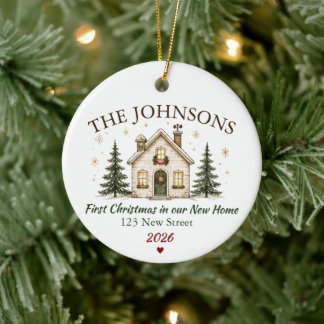 Persoonlijke Kerstmis in een nieuw huis Keramisch Ornament