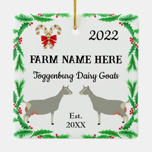 Persoonlijke kerstmis in het Boerderij Toggenburg  Keramisch Ornament (Achterkant)