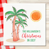 Persoonlijke Kerstmis in juli Palm Trees Servet