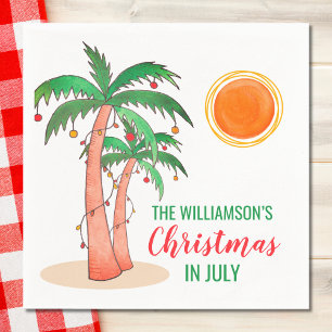 Persoonlijke Kerstmis in juli Palm Trees Servet