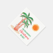 Persoonlijke Kerstmis in juli Palm Trees Servet (Hoek)