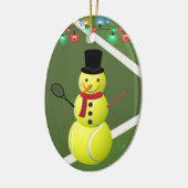 Persoonlijke kerstmis in Tennis Ball Snowman Keramisch Ornament (Links)