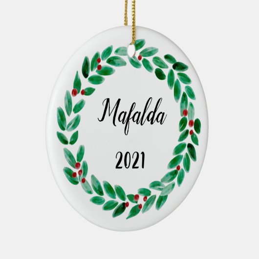 Persoonlijke kerstmis keramisch ornament (Rechts)