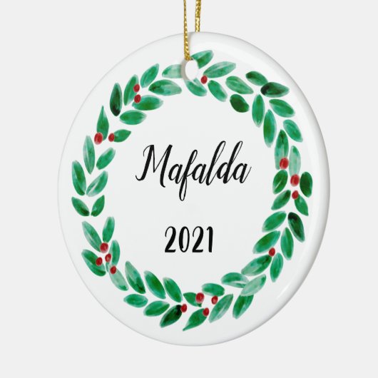 Persoonlijke kerstmis keramisch ornament (Links)