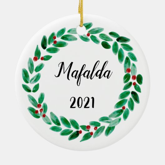 Persoonlijke kerstmis keramisch ornament (Achterkant)