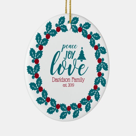 Persoonlijke kerstmis keramisch ornament (Rechts)