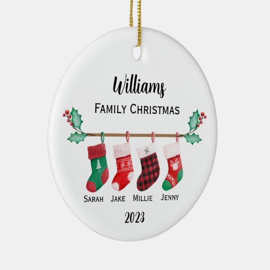 Persoonlijke kerstmis keramisch ornament (Rechts)