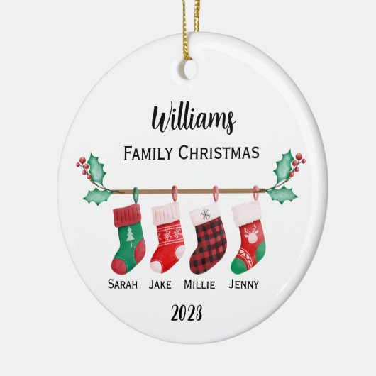 Persoonlijke kerstmis keramisch ornament (Links)