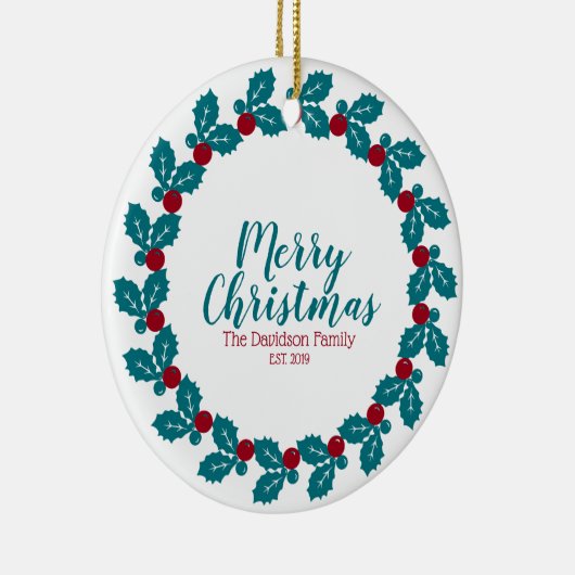 Persoonlijke kerstmis keramisch ornament (Rechts)