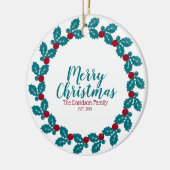 Persoonlijke kerstmis keramisch ornament (Links)